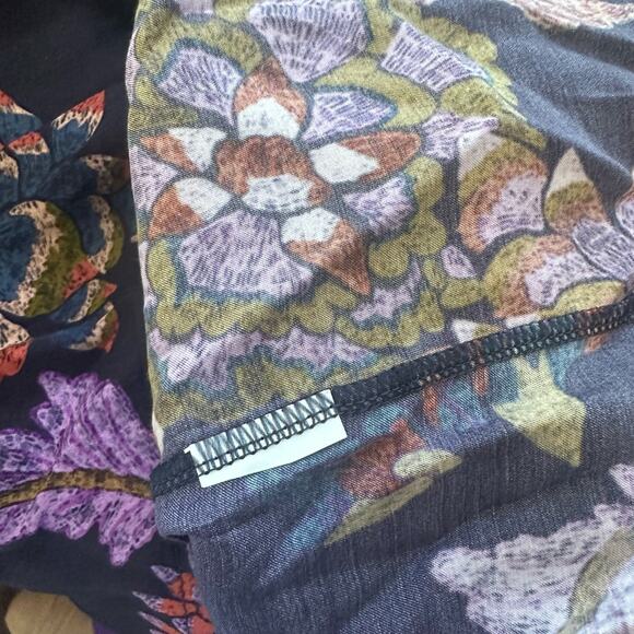 FRNCH Aliciana Black Purple Long Sleeve Paisley Dress Size Large - Picture 6 of 10